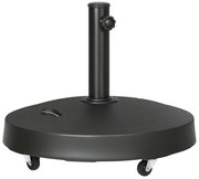 Outsunny Bază Umbrelă 23.5kg cu Manivele și Roți Blocabile, Suport din Rășină/Oțel, Ø53x41 cm, Negru | Aosom Romania