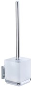 Perie WC WENKO 22695100-WC VACUUM-LOC QUADRO ED 9,5x37 cm argintiu/crom lucios/transparent