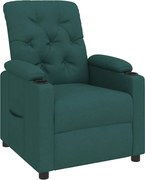 vidaXL Fotoliu rabatabil, verde închis, material textil