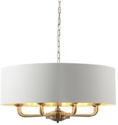 Endon 98938 - Candelabru pe lanț HIGHCLERE, 8xE14/40W/230V, Ø 70 cm, alb/alamă