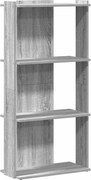 vidaXL Bibliotecă cu 3 niveluri gri sonoma 60x30x120 cm lemn prelucrat