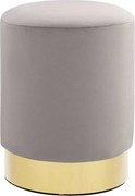vidaXL Taburet, gri deschis și auriu, catifea 28 x 36 cm