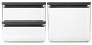 Cutii de depozitare Brabantia Tasty+ Stackable 1008881, 2x1.5L+1x3.5L, Fara BPA, Inchidere stransa, Gri inchis