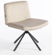 HR150 BAZĂ STEA Scaun Latte din Catifea cu Bază Neagră