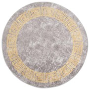 vidaXL Covor lavabil, gri, φ120 cm , antiderapant