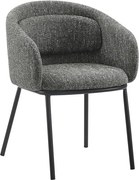 Scaun cu cotiere FLORENZ, material textil gri structurat