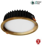 Corp de iluminat LED încastrat RONDO LED/6W/230V 4000K d. 15 cm lemn masiv frasin APLED