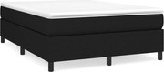 vidaXL Pat box spring cu saltea, negru, 140x190 cm, textil