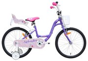 Bicicleta pentru copii NOVOKIDS™ Splend'Or Boom PRO Edition, Cu cosulet pentru papusi, Roti 20" inch, Maxim 50 kg, Cadru din otel, Roti ajutatoare