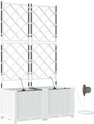 vidaXL Vază pentru Grădină 2 pcs Alb Oțel