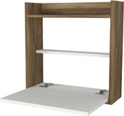 Birou pentru laptop Alb și nuc