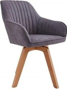 Set de 2 scaune pivotante Livorno microfibra gri vintage