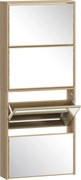 HOMCOM Dulap pentru Încălțăminte Slim cu 4 Uși și Oglindă 63x17x146 cm Culoare Lemn | Aosom Romania