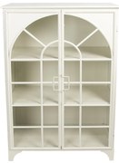Vitrina alba, din metal, aspect vintage, Arcade