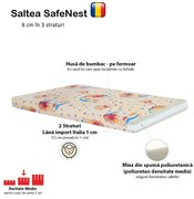 Saltea SafeNest Cu Lana 130 X 60 X 6 Cm - ASC6427968001469