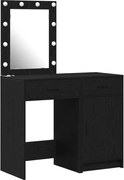 vidaXL Masă de Machiaj 2 pcs Negru 50 x 41 x 135 cm Lemn compozit