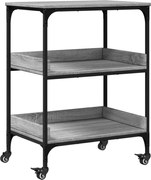 vidaXL Cărucior de bucătărie, gri sonoma 60x41x80,5 cm lemn prelucrat