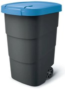 Container de gradina cu roti rezistente 110 l, albastru/antracit