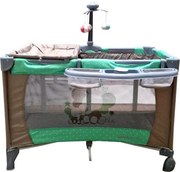 Patut Pliabil si Tarc copii Baby Care™ PRO FMAT, 2 Niveluri de inaltime, Cu melodii si Masa infasat, Carusel cu jucarii din plus, Plasa insecte,