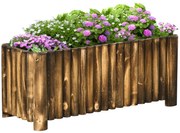 Outsunny pat înalt pentru plante, pentru ierburi aromatice, legume și flori, din lemn de brad, 100x38,5x40 cm | Aosom Romania