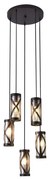 Lustra cu 5 pendule design industrial metalica galben de chihlimbar 5L OBERON 5340 RX