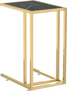 vidaXL Masă laterală calculator negru marmură 50x35x65 cm sticlă