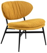 MAZZONI EXPORT SOPHIA Muștar (material Apia 280)/cadru negru - FOTOLIU DE ODIHNĂ SCAUN PENTRU SALON/BIROU TAPIȚAT