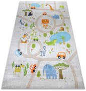 BAMBINO 50230 covor lavabil Grădină zoologică, străzi pentru copii anti-alunecare - bej / verde