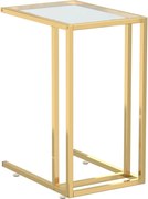 vidaXL Masă laterală de calculator, 50x35x65 cm, sticlă transparentă