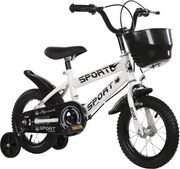Bicicleta copii 12 inch cu roti ajutatoare si frane C-brake, NBW, 2-5 ani, Alb