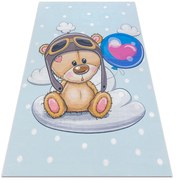 BAMBINO 43030 covor lavabil Ursuleț de pluș, pilotul pentru copii anti-alunecare - albastru / maro