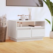 vidaXL Comodă TV, alb, 60x35x37 cm, lemn masiv de pin