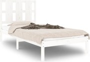 vidaXL Cadru de pat mic single, alb, 75x190 cm, lemn masiv