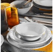 Set de veselă, 18 piese, din porțelan, alb