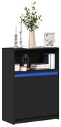 vidaXL Dulap cu LED, negru, 72x34x100 cm, lemn prelucrat