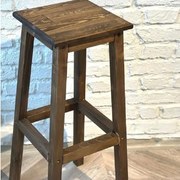 Scaun bar Vinita din lemn, culoare nuc, 80 cm