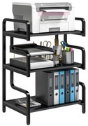 HOMCOM Etagere de depozitare cu 3 niveluri etajeră metalică design industrial structură din oțel 55 x 40 x 77 cm Negru | Aosom Romania