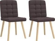 vidaXL Scaune de masă, 2 buc., maro închis, material textil