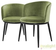 Set de 2 scaune design LUX din otel Filmore verde deschis 111996 HZ