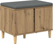 vidaXL Bancă pentru hol cu pernă Stejar Artizanal 60 x 38 x 46 cm