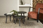 Set masute laterale Lazio din lemn masiv negru 55 cm