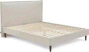 Pat matrimonial 160x200 cm bej tapițat cu somieră Sary – Bobochic Paris