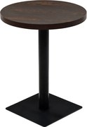 vidaXL Masă bistro, MDF și oțel, rotundă, 60x75 cm, Cenușiu închis