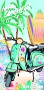 Uscare rapida prosop plaja SEA AND FUN 100x180 cm colorat, 100% microfibra
