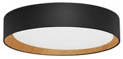 Plafoniera LED dimabila design modern STAKE negru/lemn 35cm