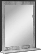 vidaXL Oglindă baie cu raft gri sonoma 50x12x60 cm lemn prelucrat