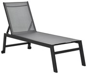 Outsunny Sezlong de Grădină din Aluminiu și Textilene, cu Spătar Reglabil și Roți, Ușor de Mutat, Negru și Gri | Aosom Romania