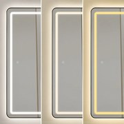 Oglinda LED Dreptunghiulara 50x160 cm, Iluminare 3 Nuanțe, Touch Control & Design Premium Rama Neagra