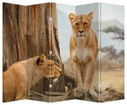 Paravan - Două leoaice (210x170 cm)
