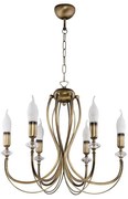 Jupiter 1612 - Lustră pe lanț MELODY 6xE14/40W/230V alamă patină